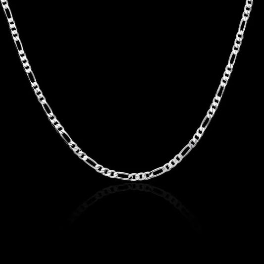 Elegant Silver Figaro Chain Necklace ✨🔗💎