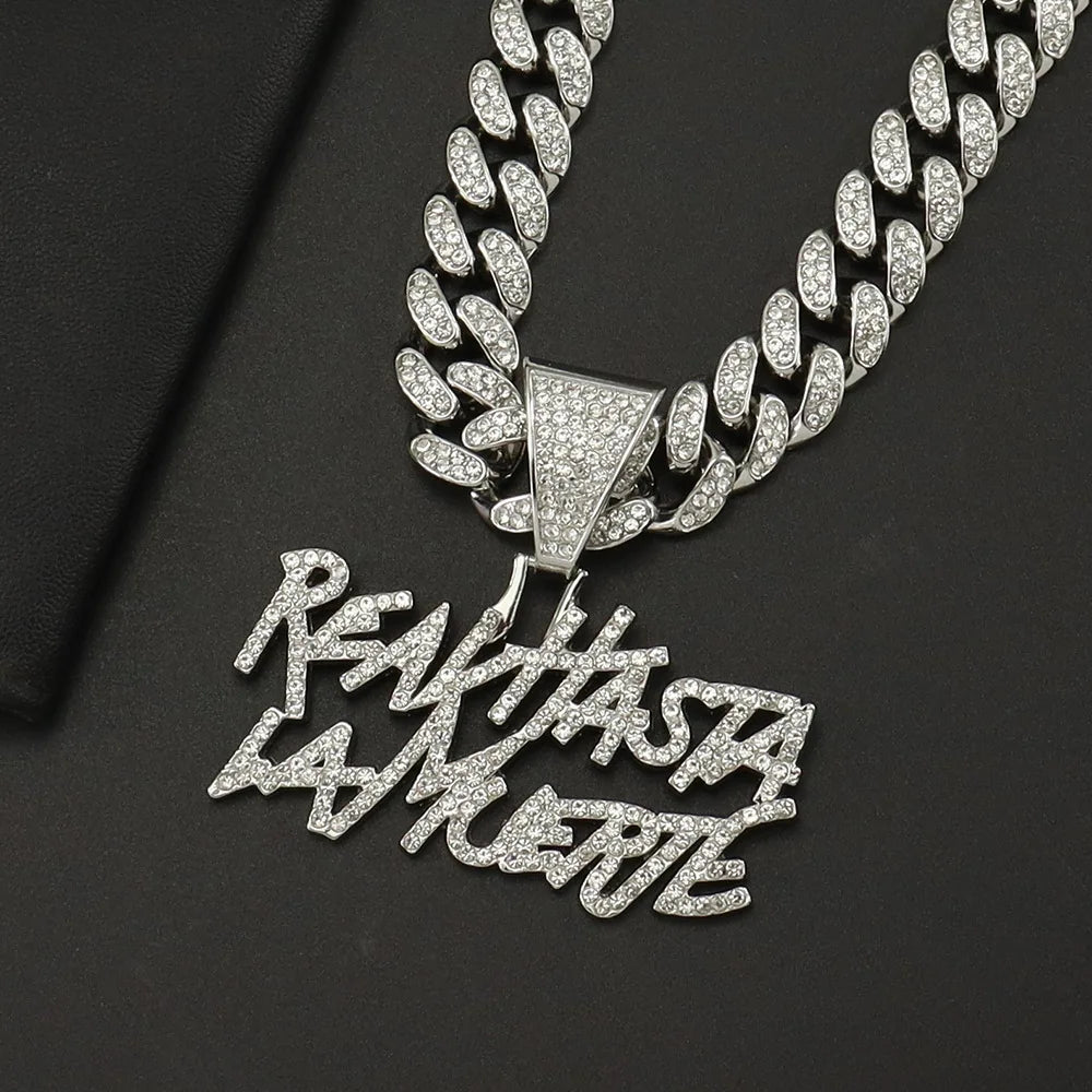 Luxury "Real Hasta La Muerte" Bling Necklace – Silver & Gold Plated Cuban Link
