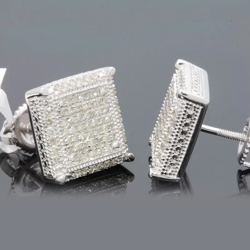 Luxury Square Stud Earrings – Iced Out Fashion Jewelry