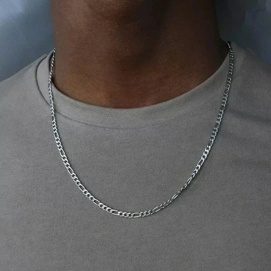 Elegant Silver Figaro Chain Necklace ✨🔗💎
