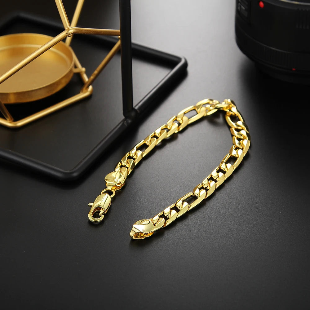 Luxury Gold & Silver Plated Cuban Link Bracelet – Timeless Style for Men & Women