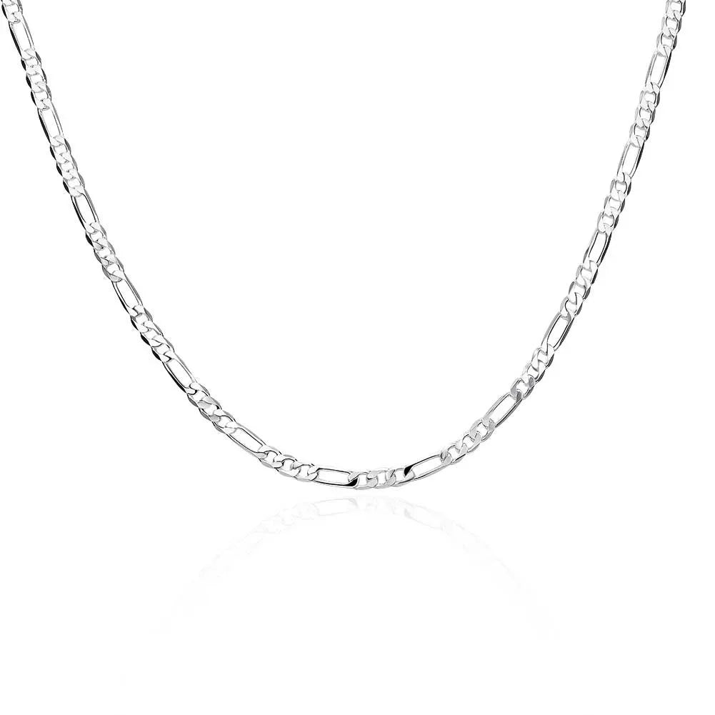 Elegant Silver Figaro Chain Necklace ✨🔗💎