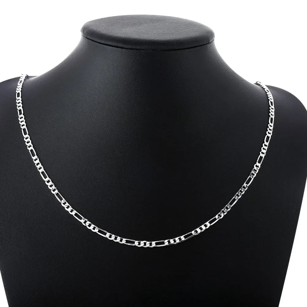 Elegant Silver Figaro Chain Necklace ✨🔗💎