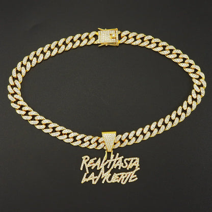 Luxury "Real Hasta La Muerte" Bling Necklace – Silver & Gold Plated Cuban Link