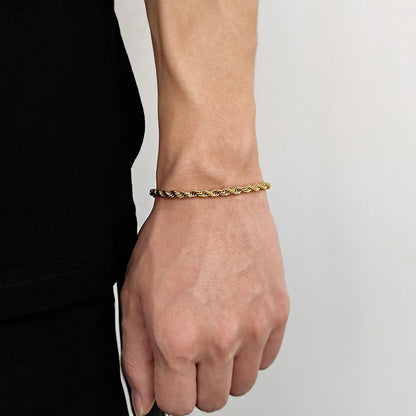 Luxury Gold-Plated Rope Chain Bracelet – Minimalist Elegance