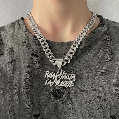 Luxury "Real Hasta La Muerte" Bling Necklace – Silver & Gold Plated Cuban Link