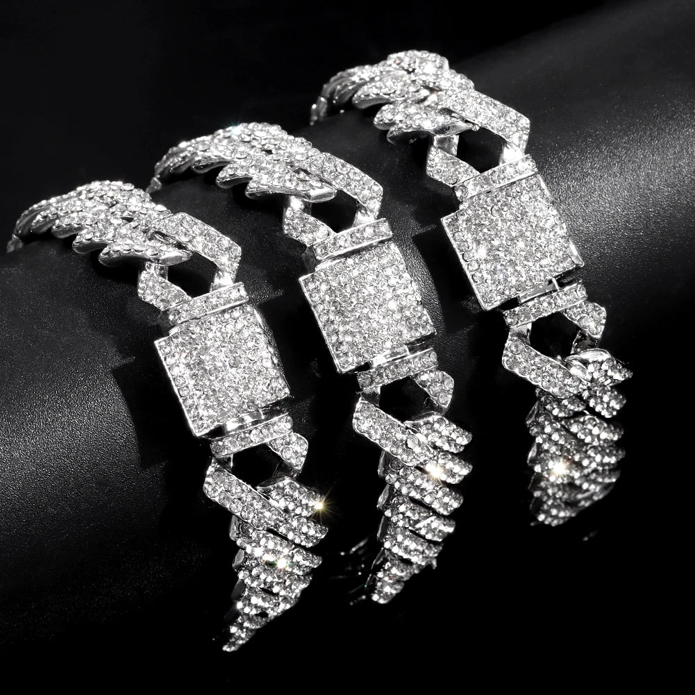 Luxury Gold/Silver Plated Cuban Bracelet – Dazzling Hip Hop Jewelry
