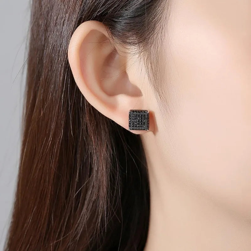 Luxury Square Stud Earrings – Iced Out Fashion Jewelry