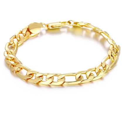 Luxury Gold & Silver Plated Cuban Link Bracelet – Timeless Style for Men & Women