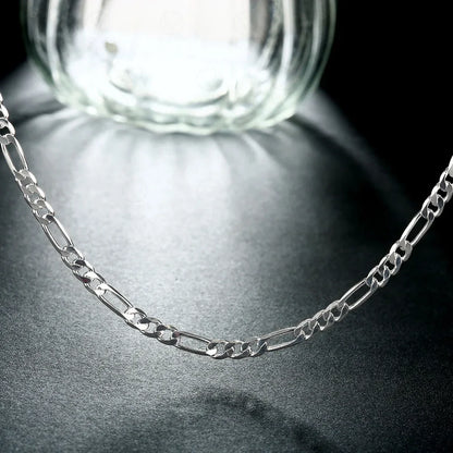 Elegant Silver Figaro Chain Necklace ✨🔗💎