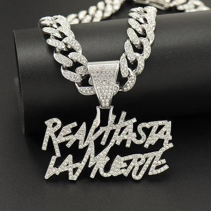 Luxury "Real Hasta La Muerte" Bling Necklace – Silver & Gold Plated Cuban Link