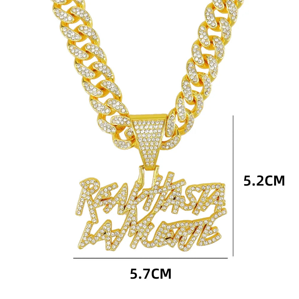 Luxury "Real Hasta La Muerte" Bling Necklace – Silver & Gold Plated Cuban Link