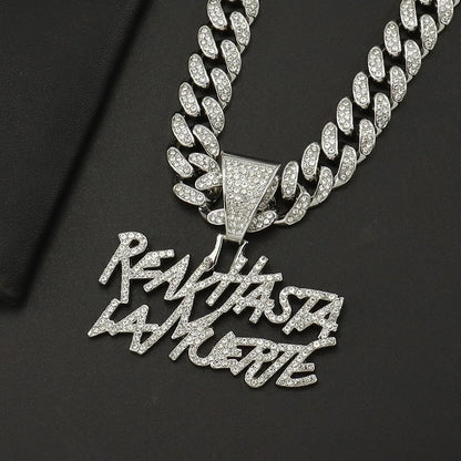 Luxury "Real Hasta La Muerte" Bling Necklace – Silver & Gold Plated Cuban Link