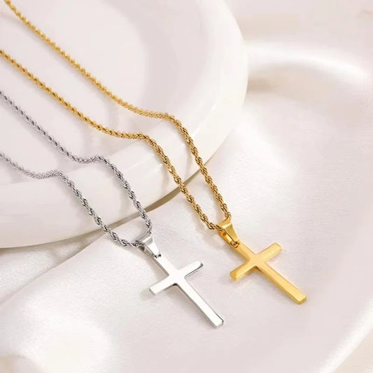 Elegant Cross Necklace – Gold & Silver Plating