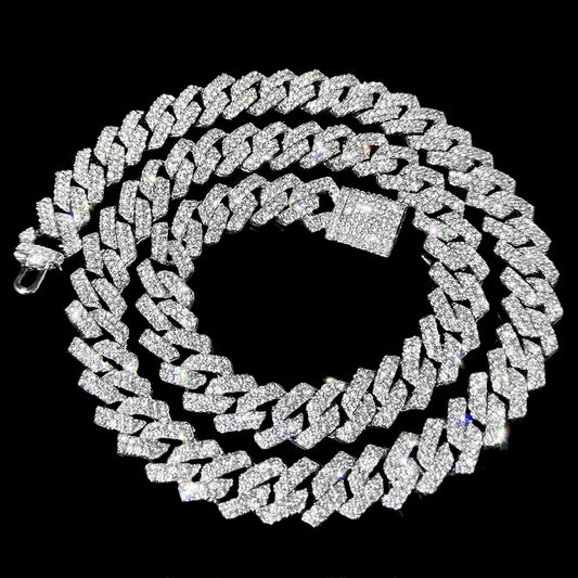 Luxury Iced Cuban Link Chain – 18K Gold & Platinum Plated | Premium Bling Statement Necklace
