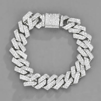 Luxury Iced Out Watch & Cuban Link Bracelet Set – Gold / Silver