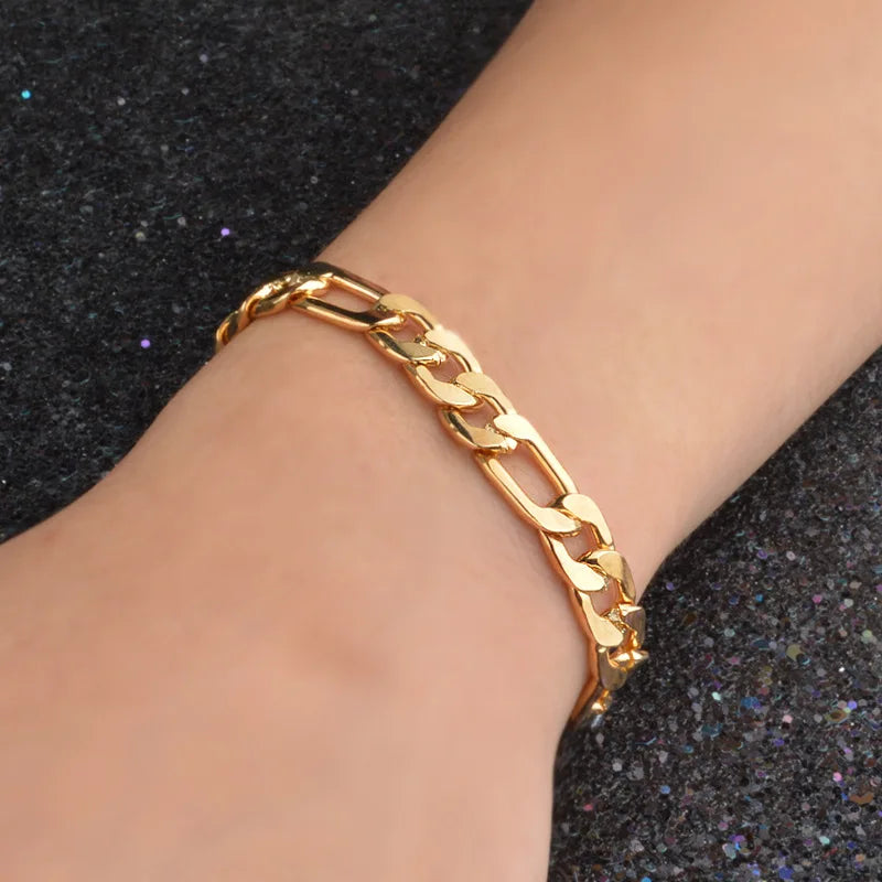 Luxury Gold & Silver Plated Cuban Link Bracelet – Timeless Style for Men & Women