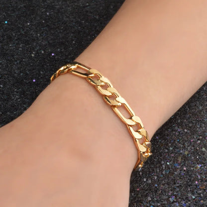 Luxury Gold & Silver Plated Cuban Link Bracelet – Timeless Style for Men & Women