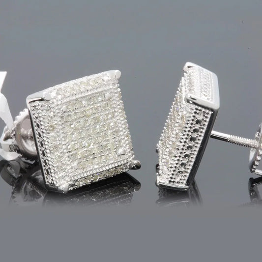Luxury Square Stud Earrings – Iced Out Fashion Jewelry