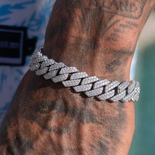 Luxury Gold/Silver Plated Cuban Bracelet – Dazzling Hip Hop Jewelry