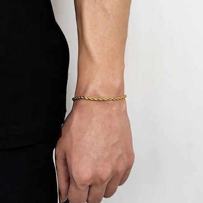 Luxury Gold-Plated Rope Chain Bracelet – Minimalist Elegance
