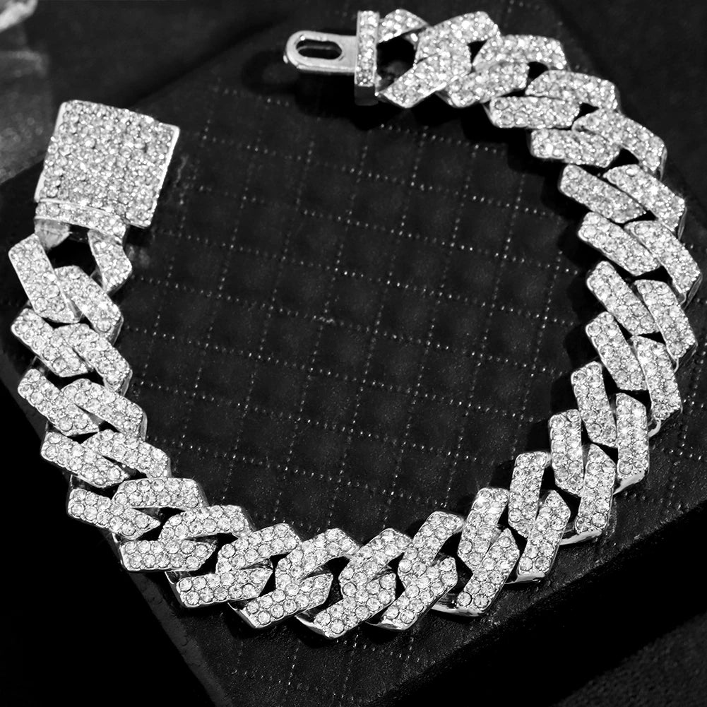 Luxury Gold/Silver Plated Cuban Bracelet – Dazzling Hip Hop Jewelry