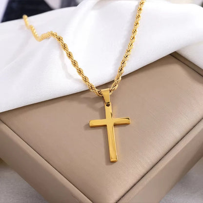 Elegant Cross Necklace – Gold & Silver Plating