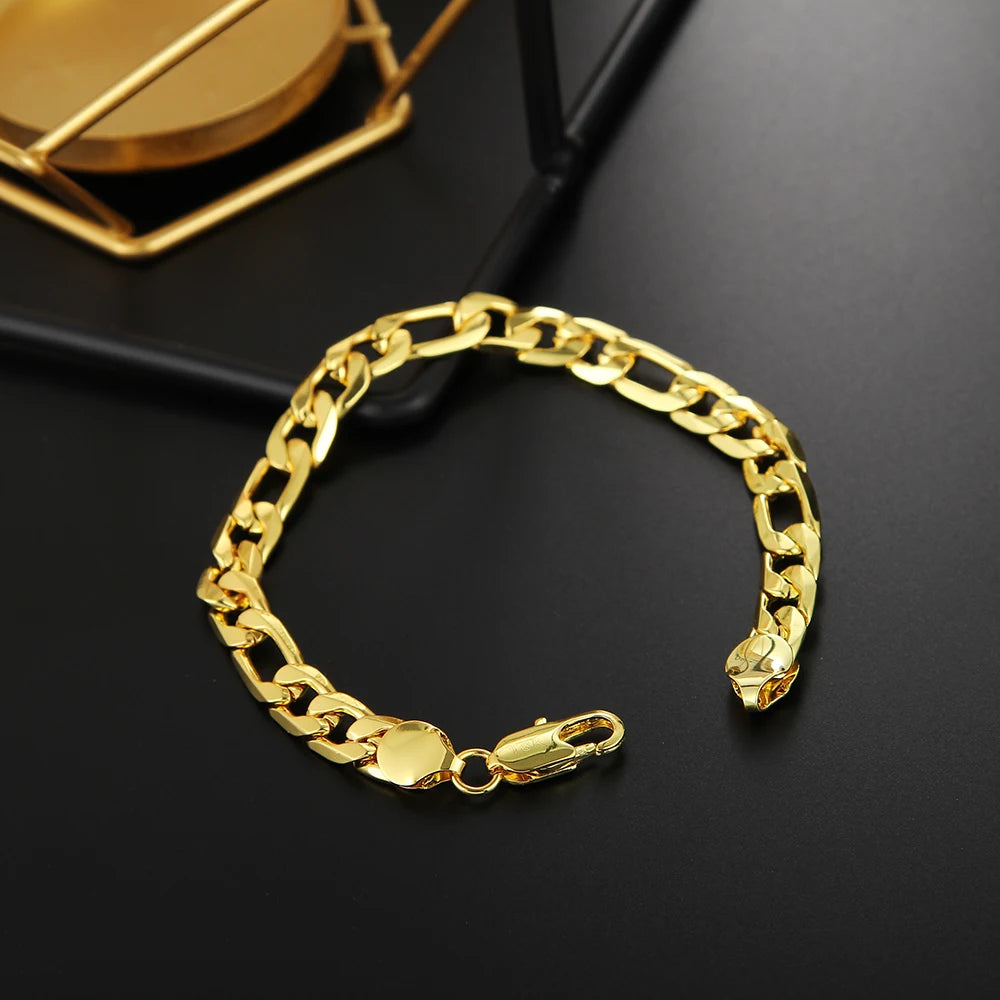 Luxury Gold & Silver Plated Cuban Link Bracelet – Timeless Style for Men & Women
