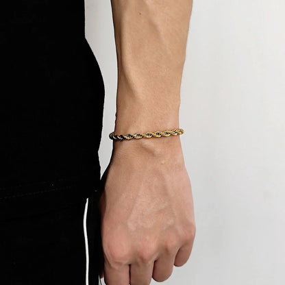 Luxury Gold-Plated Rope Chain Bracelet – Minimalist Elegance