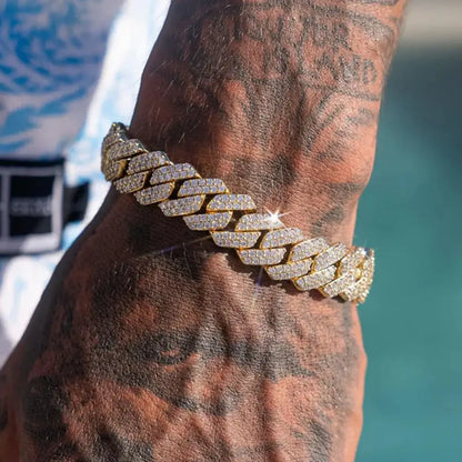 Luxury Gold/Silver Plated Cuban Bracelet – Dazzling Hip Hop Jewelry