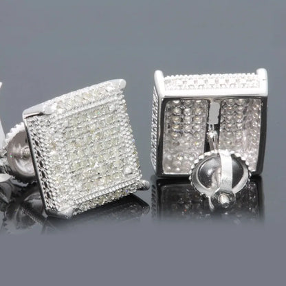 Luxury Square Stud Earrings – Iced Out Fashion Jewelry