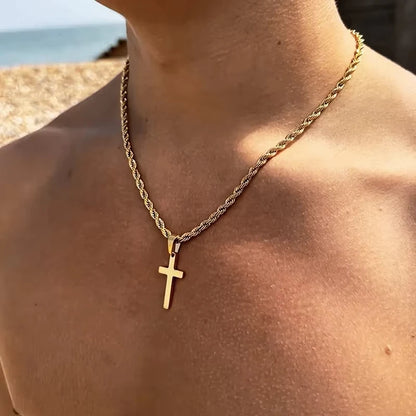 Elegant Cross Necklace – Gold & Silver Plating