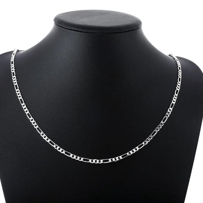 Elegant Silver Figaro Chain Necklace ✨🔗💎