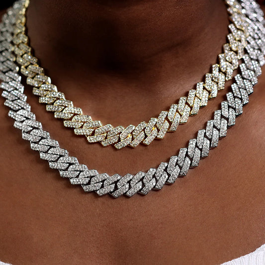 Luxury Iced Cuban Link Chain – 18K Gold & Platinum Plated | Premium Bling Statement Necklace